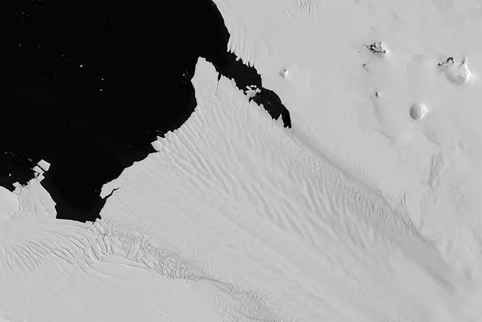 Antarctic- Pine Island Glacier’s ice shelf- 2024 satellite image