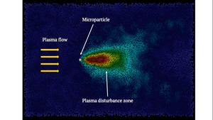 Plasma disturbance zone after microparticle in a plasma flow