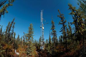 Micrometeorological observation tower in Alaska