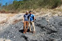 Tetsuto Miyashita and Rob Gess Standing on the Fossil Site Neaer Makhanda - February 2016