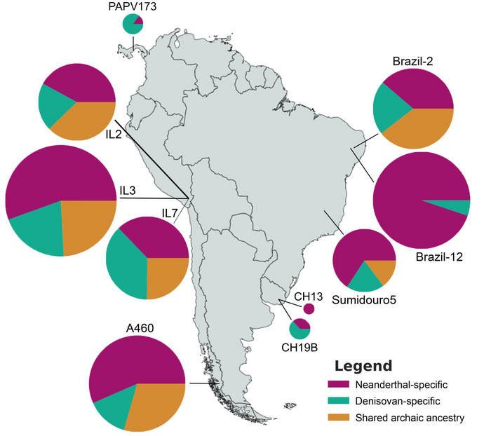 Map – Neanderthal and Denisovan Proportions