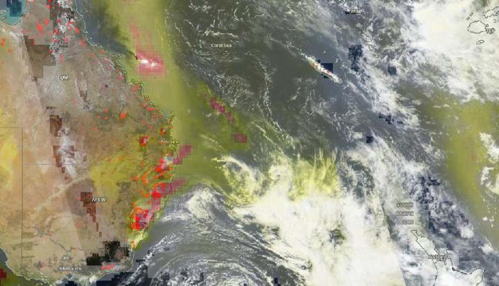 Suomi NPP OMPS instrument info on the fires in Australia