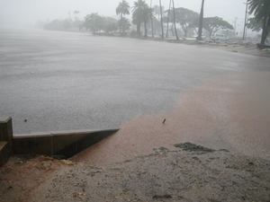 Ala Wai Canal during heavy rain