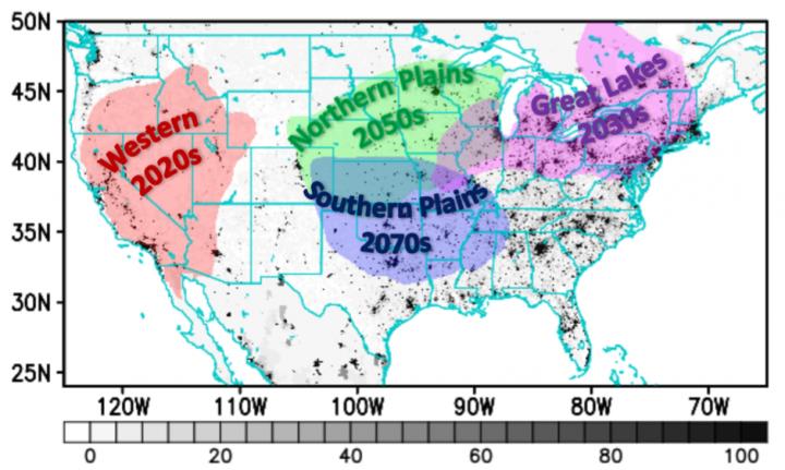 Figure 1. Four Dominant Heat Wave Clusters