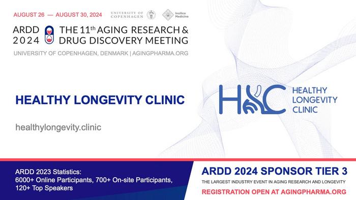 Announcing Healthy Longevity Clinic as Tier 3 Sponsor of ARDD 2024