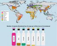 Species Threatened by Each Oil Crop