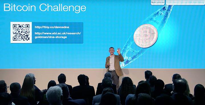 Nick Goldman issues DNA Storage Bitcoin Challenge at Davos, 2015