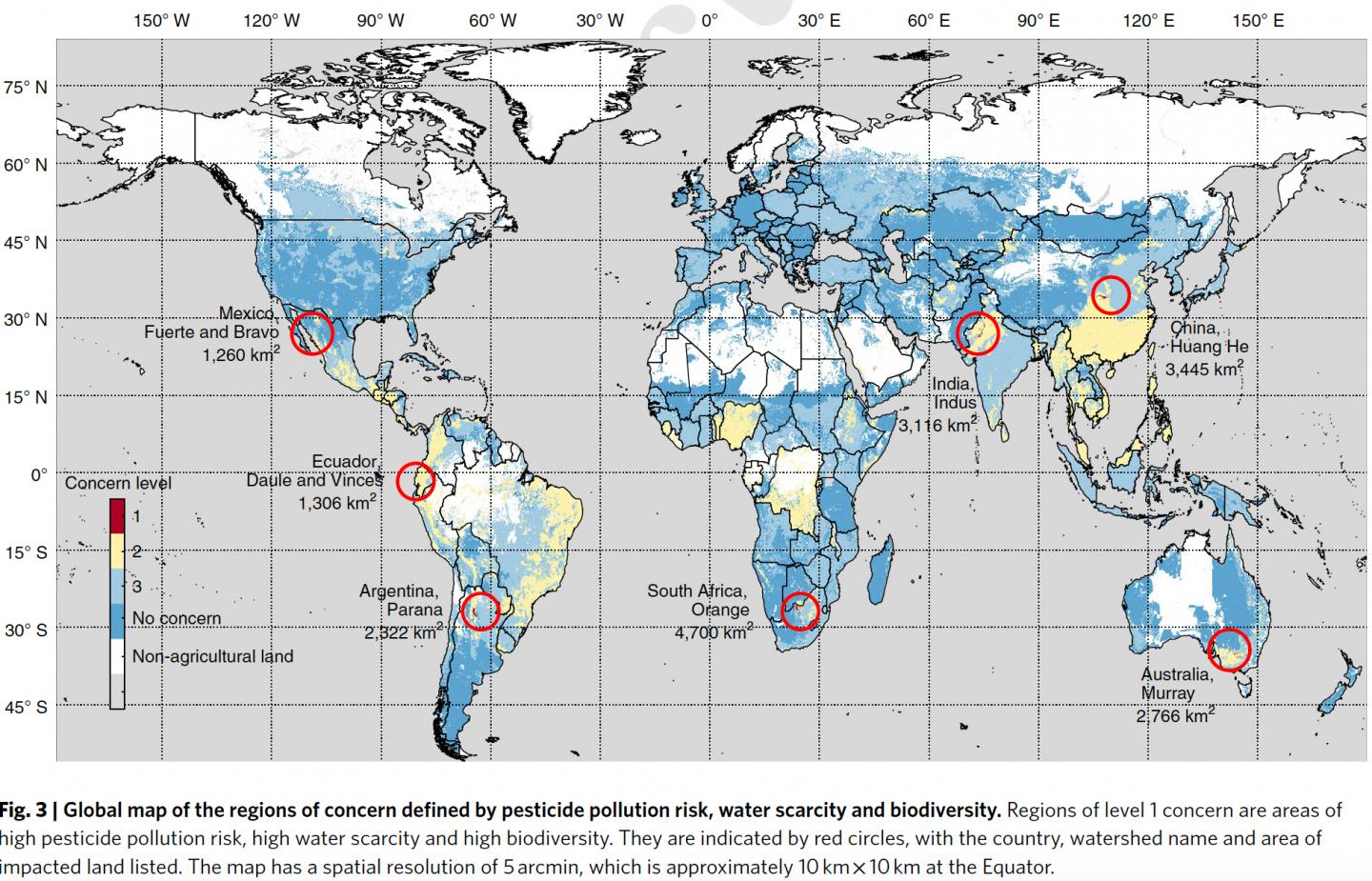 Global map reveals areas at risk of pesticide pollution