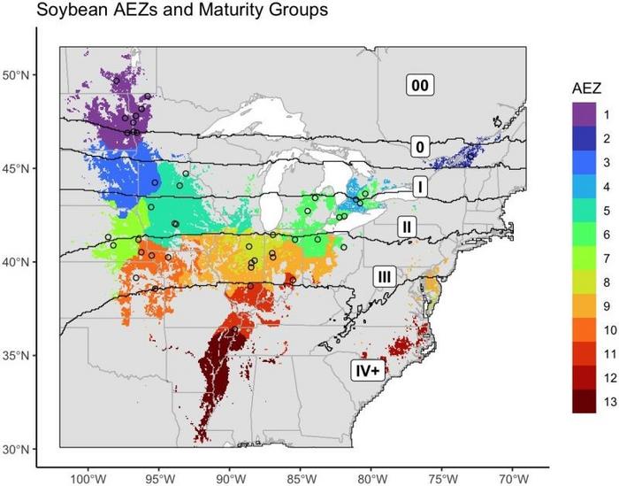 Soybean breeding maps informed by agroecological zone modeling