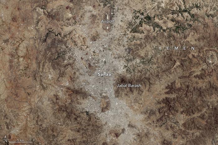 Landsat image of Sanaa, Yemen