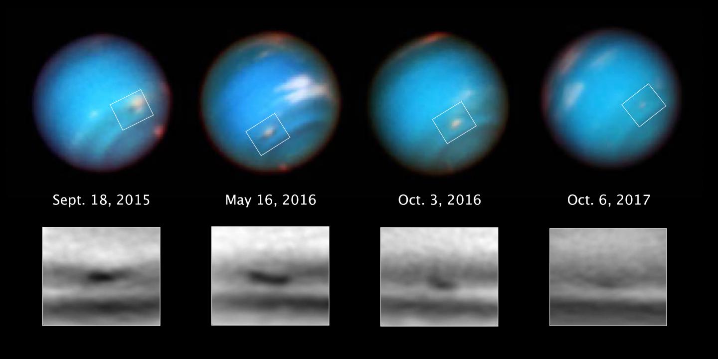 Hubble Sees Neptune's Mysterious Shrinking Storm