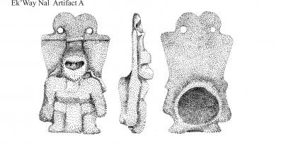 Clay Ocarina (Figurine Whistle) of a Ball Player from Ek Way Nal (Site 60 A)
