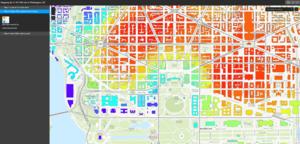 Map of canopy cover in Washington DC