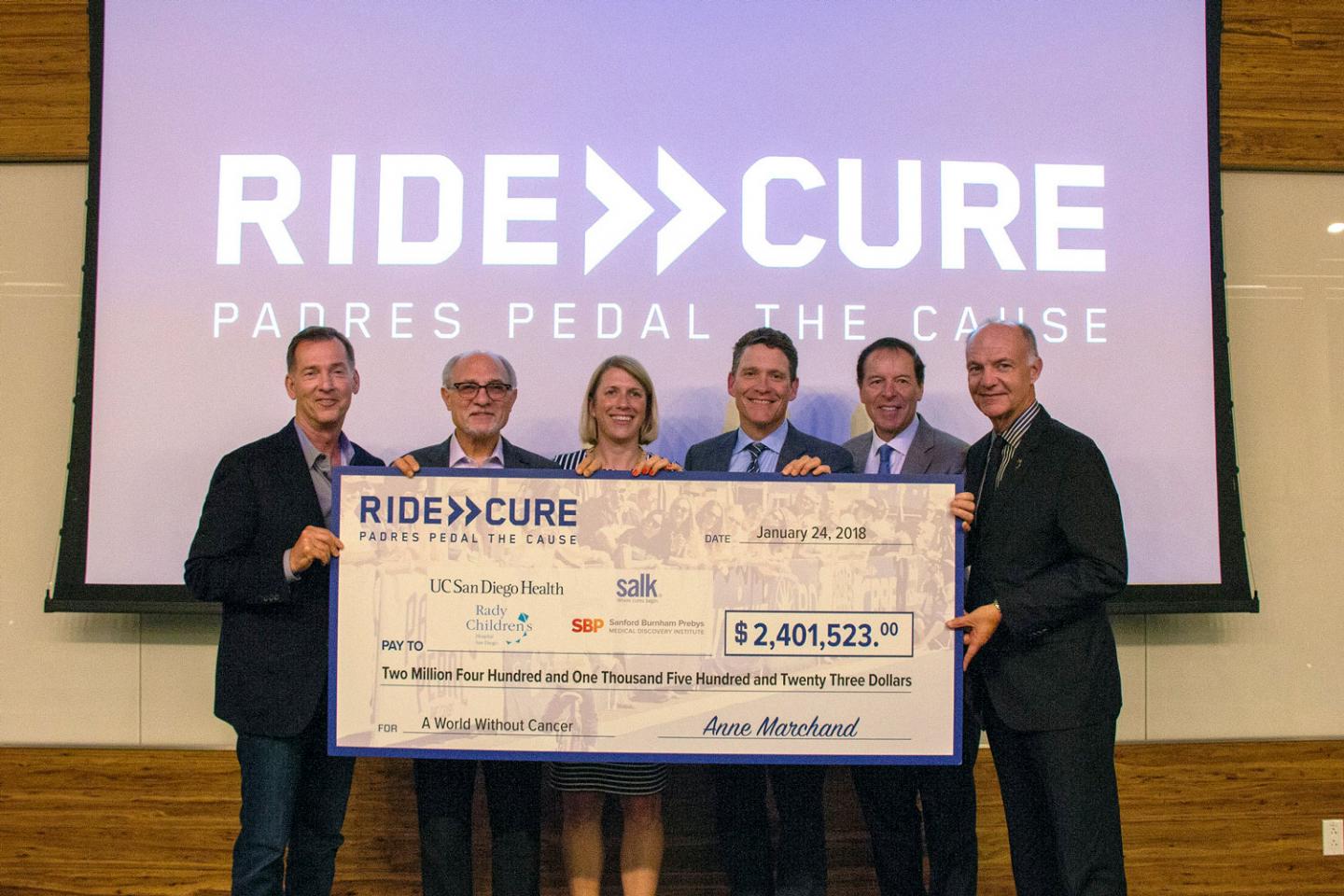 Padres Pedal the Cause Donation