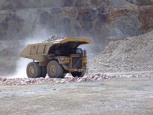Truck working at a mine