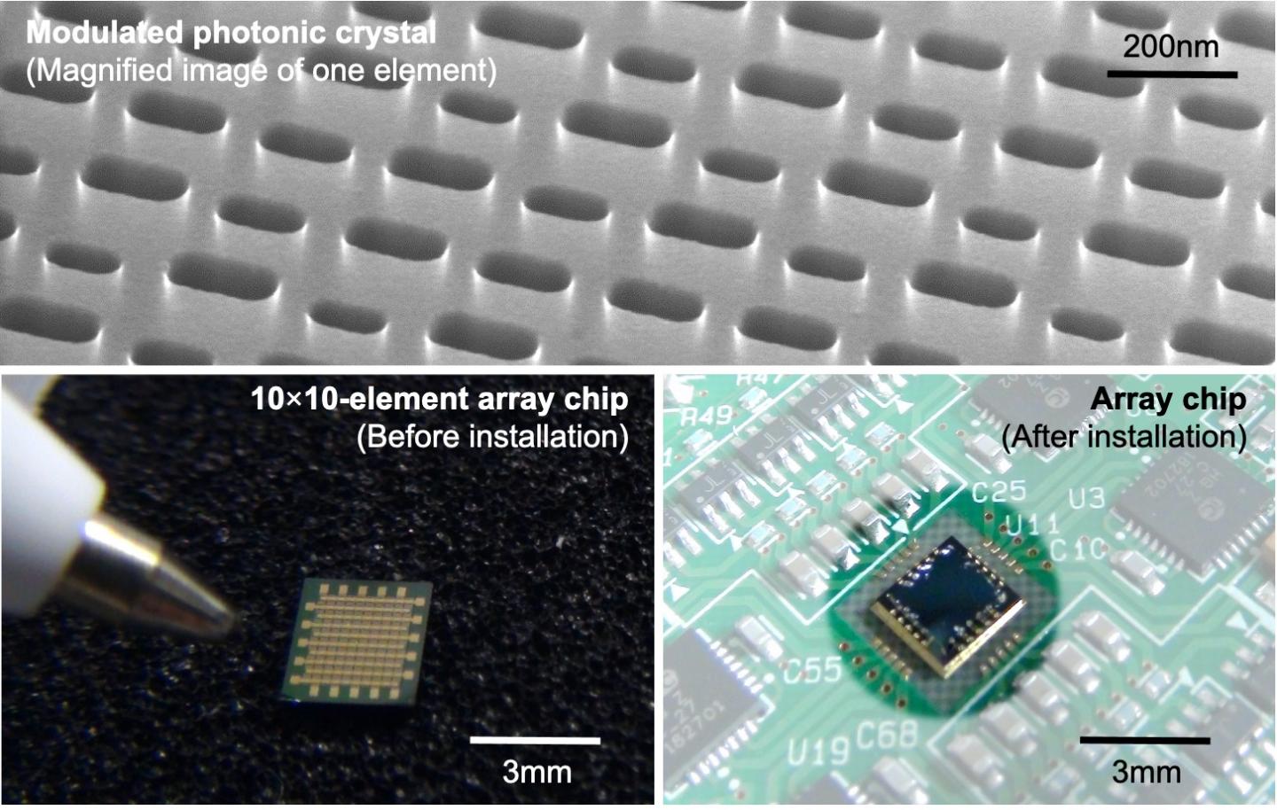Close up of the photonic crystals