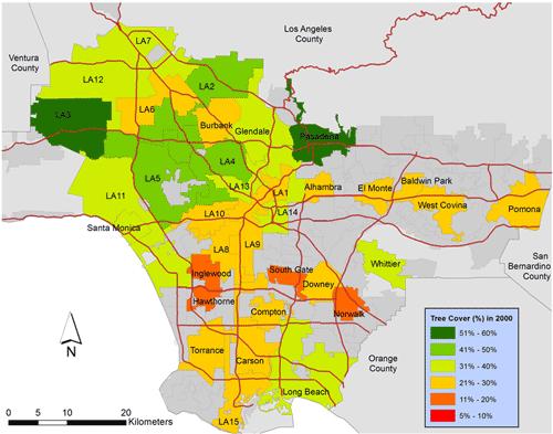 The Loss of Green Space in Los Angeles, 2000-2009