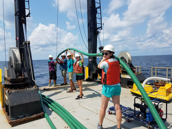 Researchers collect methane samples in the ocean