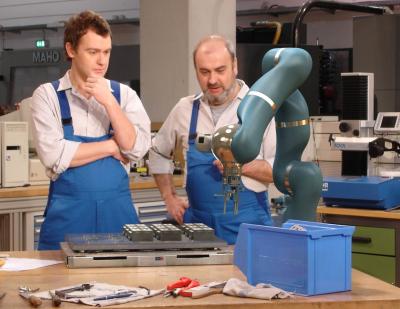 Scene of  the SMErobot Project Film 'Coffee Break'