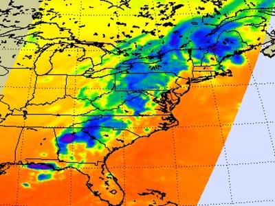 NASA AIRS Infrared Image of Severe Storms in Northwest Georgia