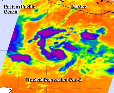 NASA's Aqua Sees New Tropical Depression in Eastern Pacific