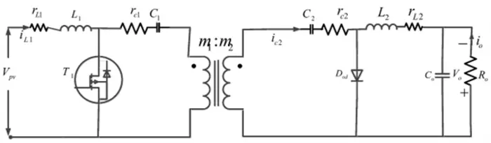 Fig. 3. Isolated capacitor split converter (PV energy transfer capacitor split converter)