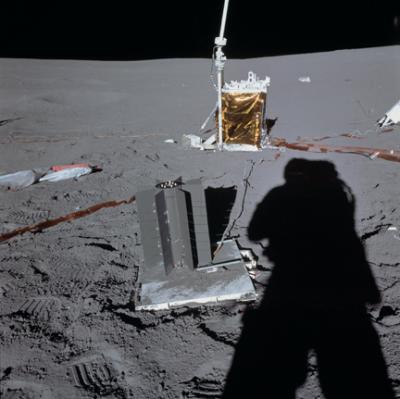 Apollo 14 Astronaut Deploys the Apollo Lunar Surface Experiments Package Power Source