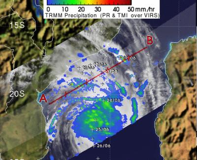 TRMM Satellite Sees Major Cyclone Funso's Rainfall