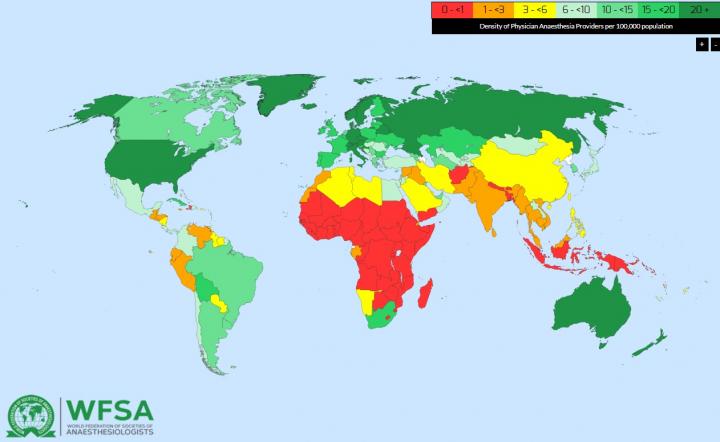 WFSA Global Anaesthesia Workforce Map