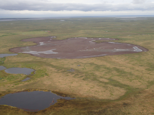 A drying Arctic lake