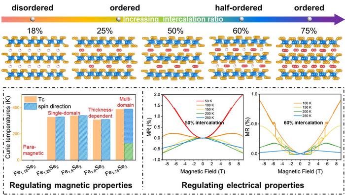 Intercalation regulates the atomic structure and property of Fe1+xSe2