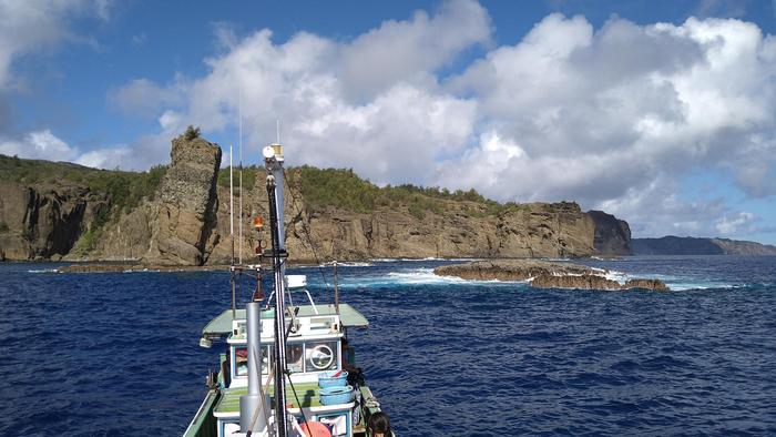 View of the Ogasawara Islands from the research vessel