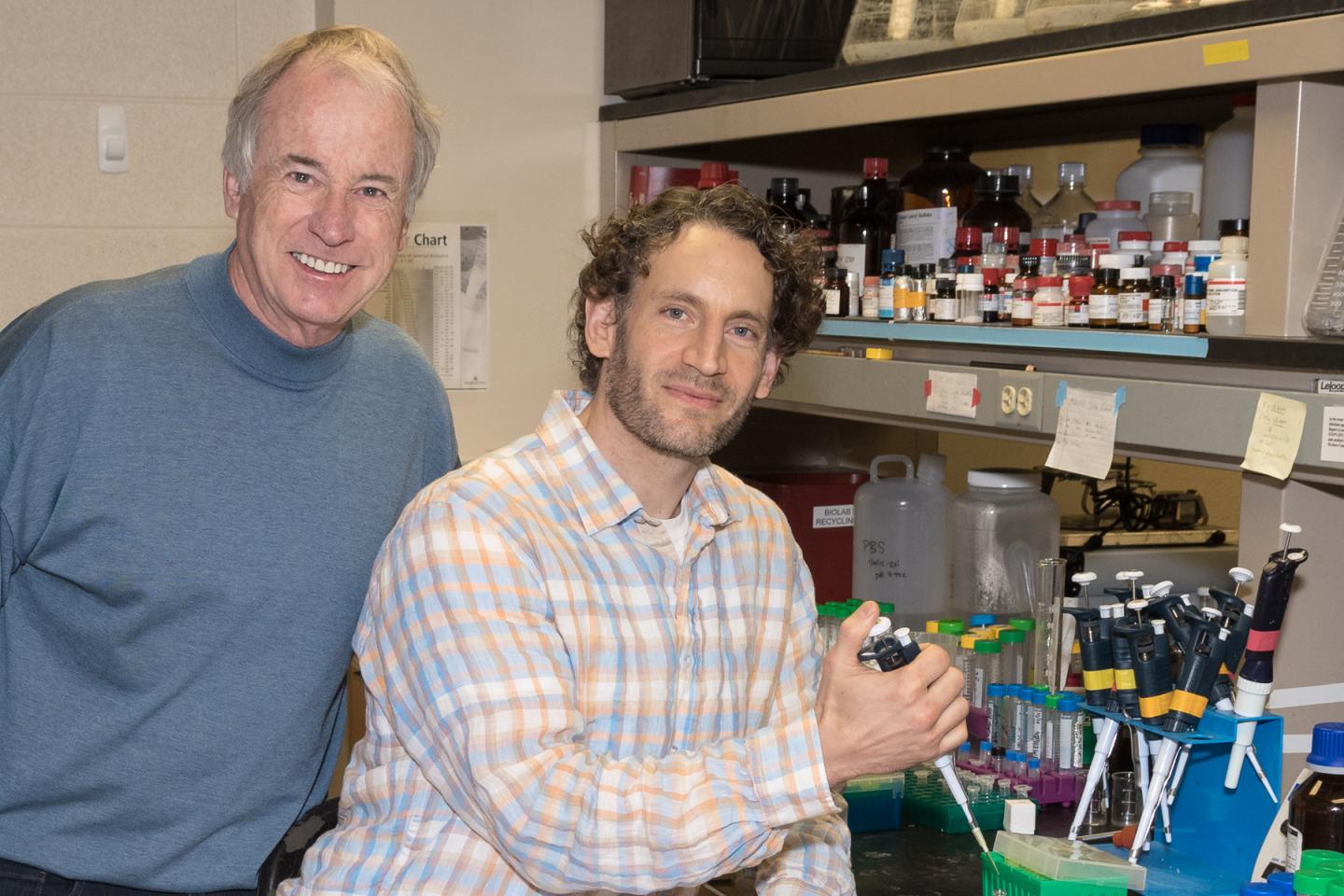Stephen Martin and James Sahn in the Lab, University of Texas at Austin 
