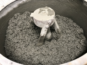 Concrete mixing using recycled tyre rubber