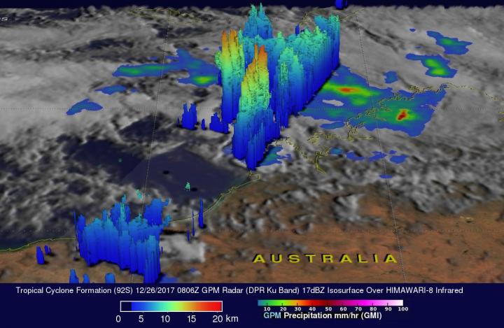3-D Image of Rainfall from Hilda