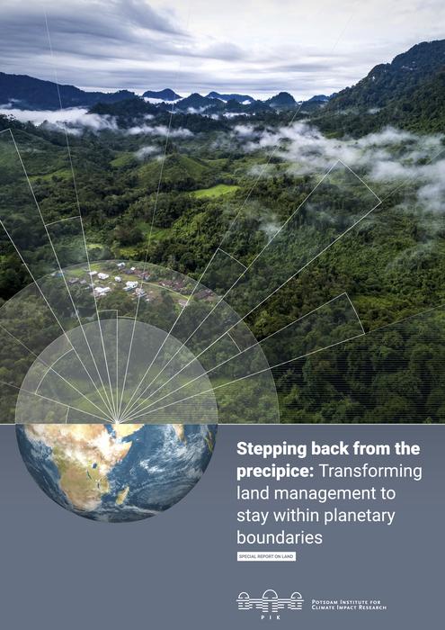 Report cover: "Stepping back from the precipice: Transforming land management to stay within planetary boundaries"