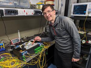 Aston University researchers have sent data at a speed that is 4.5 million times faster than the average home broadband.
 
 The rate is the fastest 
