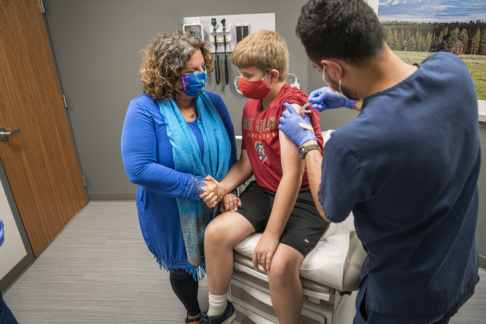 Jonah Kepka receives his HPV vaccine