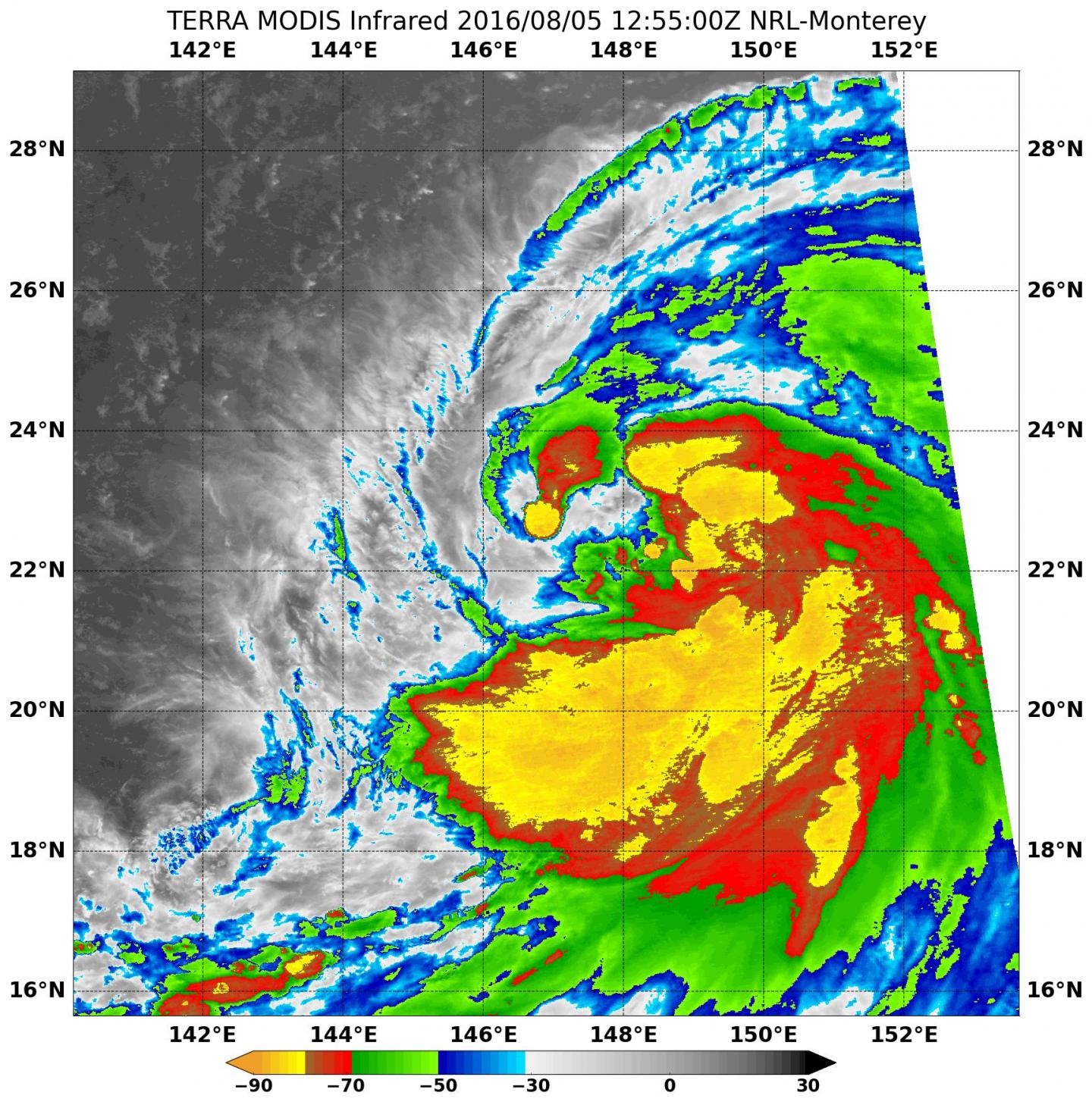 NASA Sees Tropical Storm Omais in Infrared Light