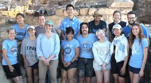 Professor Jodi Magness with current and former UNC students