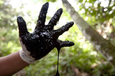 Oil-covered Hand