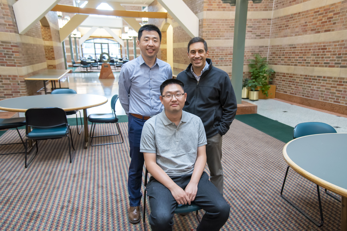 Beckman Institute researchers Pengfei Song, Dan Llano, and Qi You