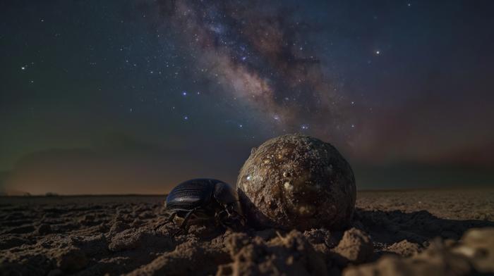 Dung beetle and the Milky Way