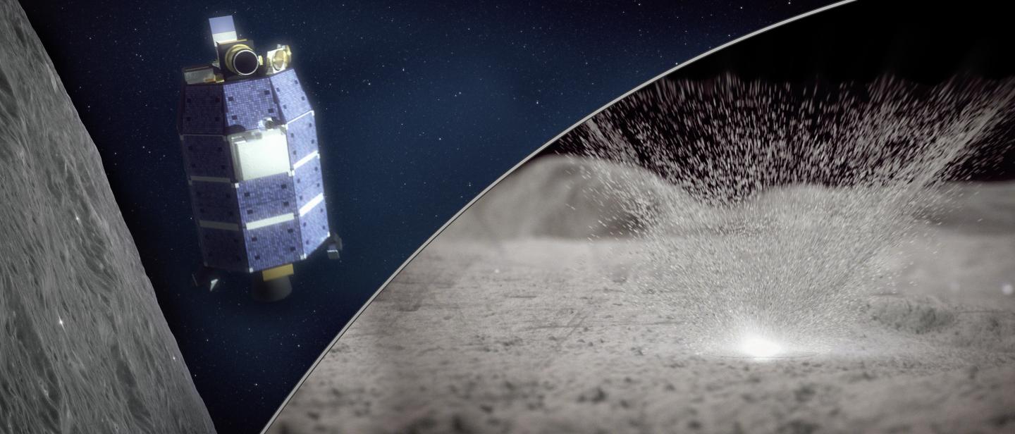 Illustration of LADEE and Lunar Meteoroid Impact