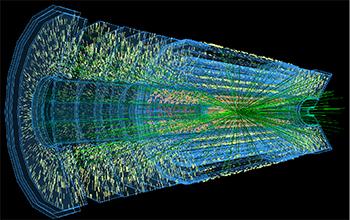 A Data Visualization from a Simulation of Collision between Two Protons
