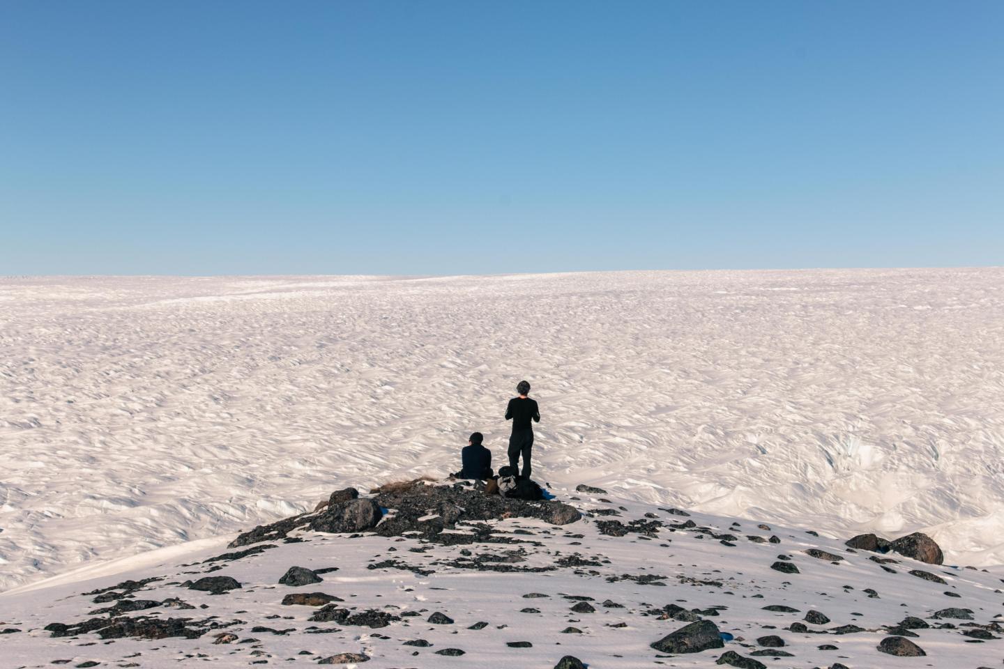 Researchers from the Bristol Glaciology Centre Look Over the Vast Greenland Ice Sheet