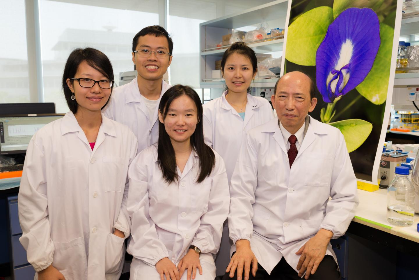 NTU Team Who Discovered the Rare Molecule in the Blue Butterfly Pea Plant