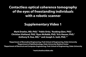 Contactless optical coherence tomography of the eyes of