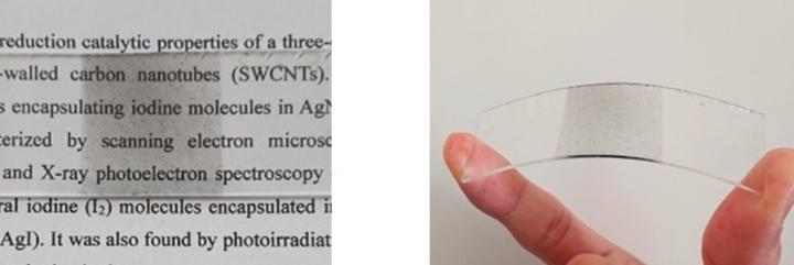 Fig. 3: A flexible polymer electrode of the photocatalyst