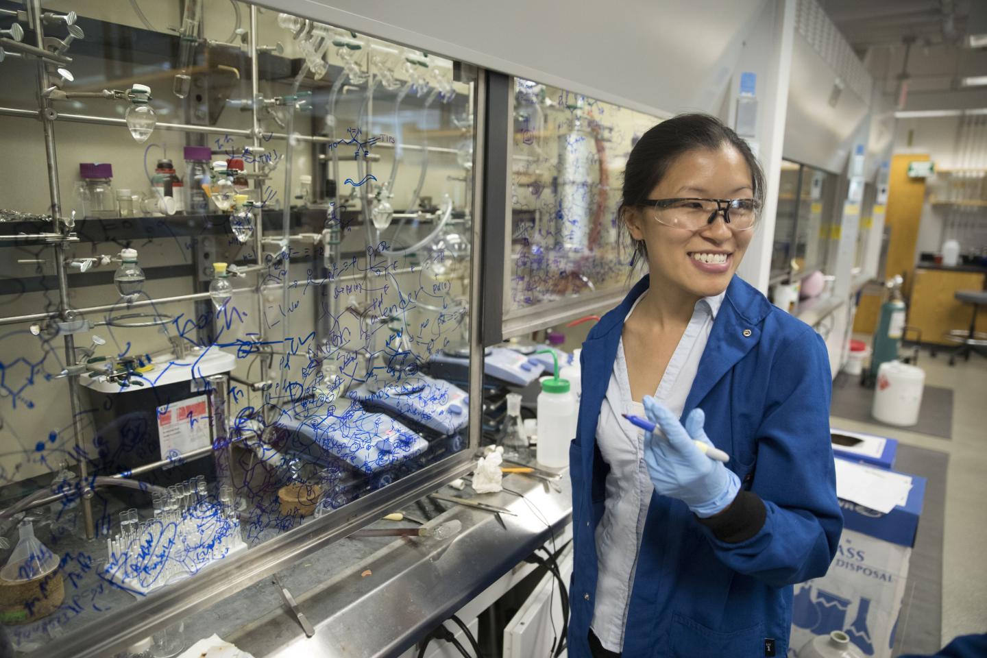 Christina Woo working in her lab
